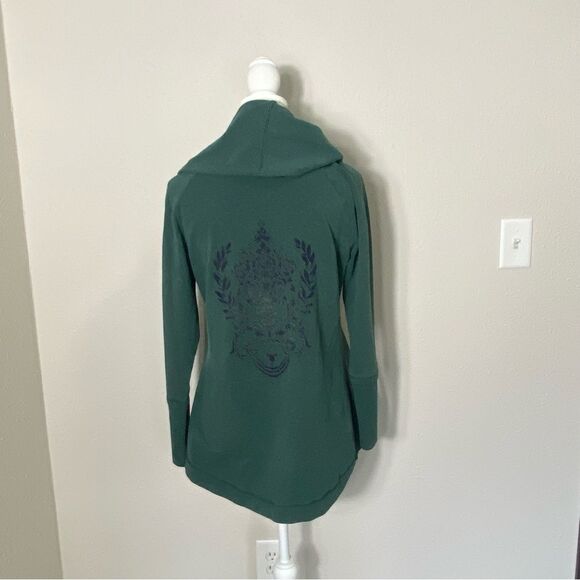 Soft Surroundings Green Cowl Neck Sweater W/ Floral Design On Back Womens Size S - Picture 9 of 15
